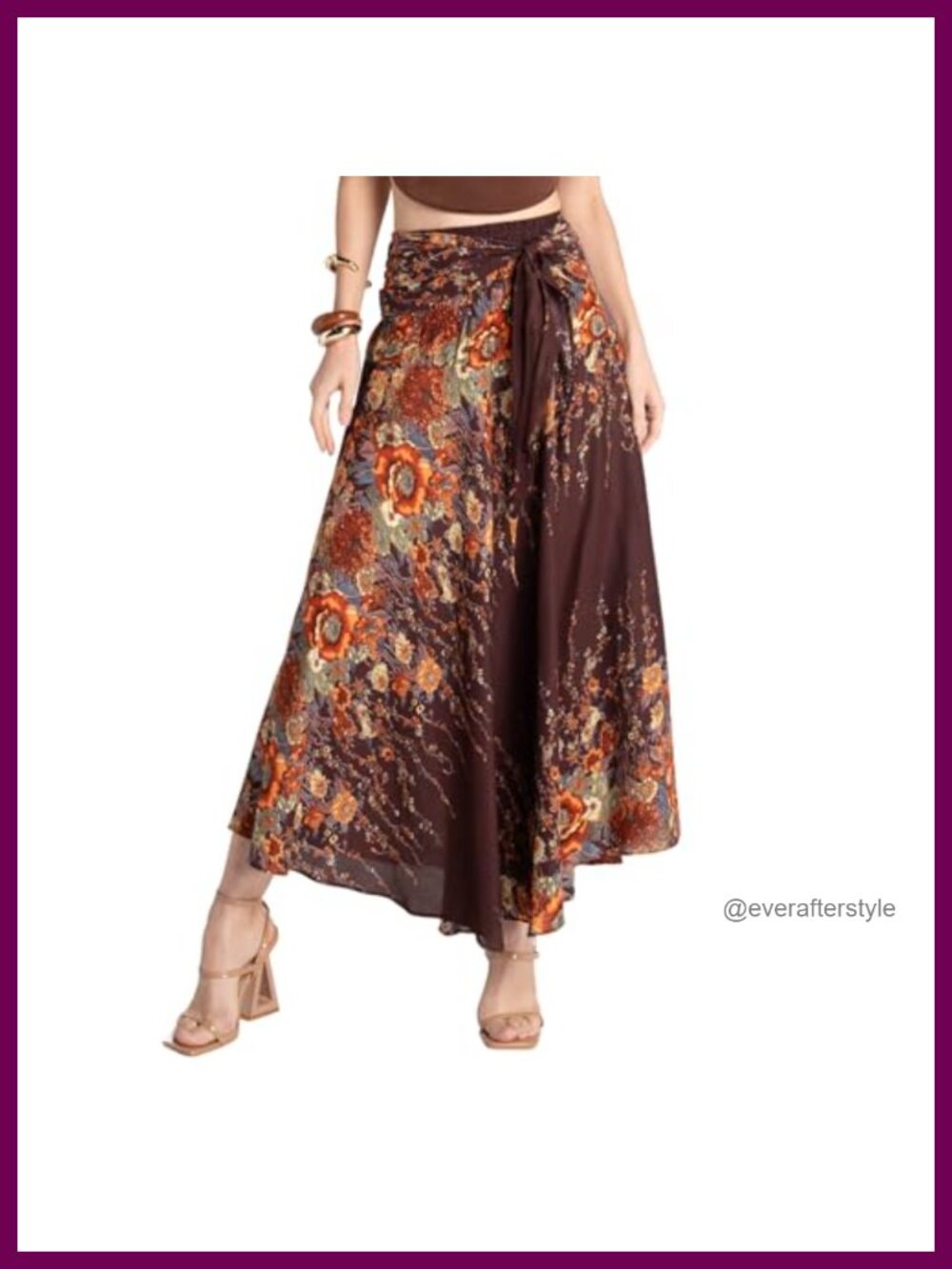 Flowy Boho Maxi Skirt for Women Smocked Waist Convertible Halter Dress